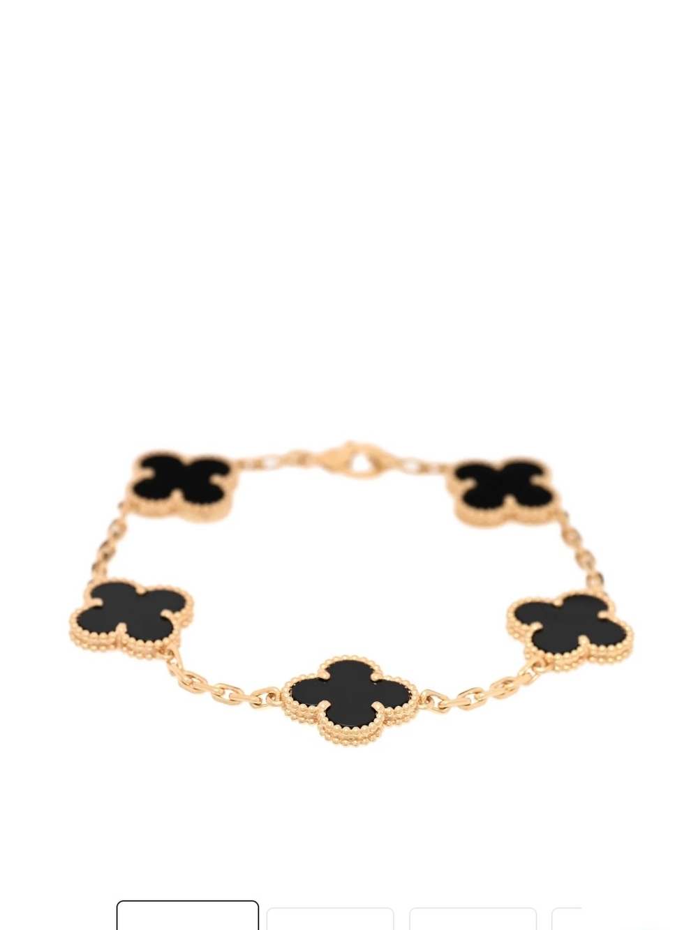 Black and Gold Alhambra Clover Bracelet